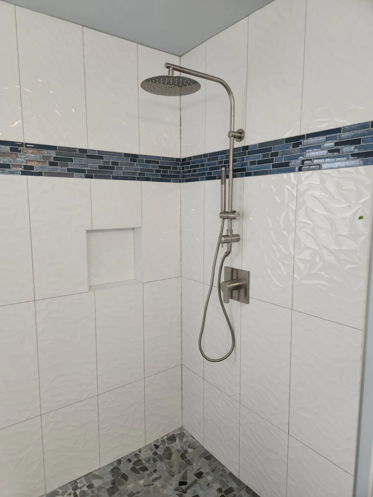 Completed walk-in shower installation by Direct Service Plumbing Charlotte NC